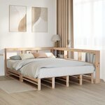 vidaXL Lit bibliothèque sans matelas 140x200 cm bois massif de pin