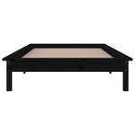 vidaXL Cadre de lit à LED sans matelas noir 90x200 cm bois massif