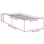 vidaXL Cadre de lit gris béton 90x200 cm bois d'ingénierie
