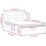 vidaXL Lit avec matelas marron foncé 140x200 cm tissu