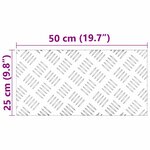 vidaXL Plaques à damier 4 Pièces Argent 50 x 25 cm Aluminium