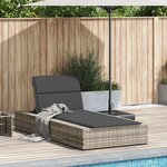 vidaXL Transat avec coussin flottant gris clair résine tressée