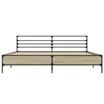 vidaXL Cadre de lit chêne sonoma 180x200 cm bois d'ingénierie et métal
