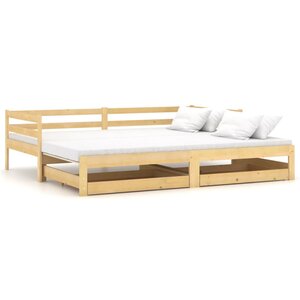 vidaXL Lit coulissant sans matelas 2x(90x200) cm Bois de pin massif