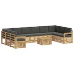 vidaXL Ensemble de canapés d'extérieur 8 pc Blanc et Anthracite