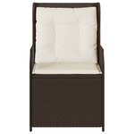 vidaXL Chaises inclinables de jardin lot de 2 et coussins marron rotin