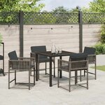 vidaXL Ensemble de salle à manger pour jardin 5 Pièces Gris polyrotin