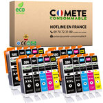 580XL 581XL - 20 Cartouches d'Encre Compatibles avec Canon PGI-580 CLI-581 - COMETE