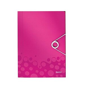 Chemise WOW 3 rabats à élastique polypro 150 feuilles A4 Rose Métallique LEITZ