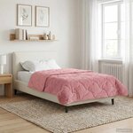 vidaXL Duvet complet toute l'année Matelassé Rose 155 x 220 cm