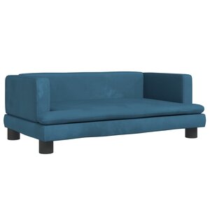 vidaXL Canapé pour enfants bleu 80x45x30 cm velours