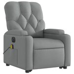 vidaXL Fauteuil inclinable de massage électrique Gris clair Tissu