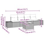 vidaXL Ensemble de Canapés avec coussin 5 Pièces Gris polyrotin