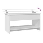vidaXL Table basse blanc 102x50x52 5 cm bois d'ingénierie