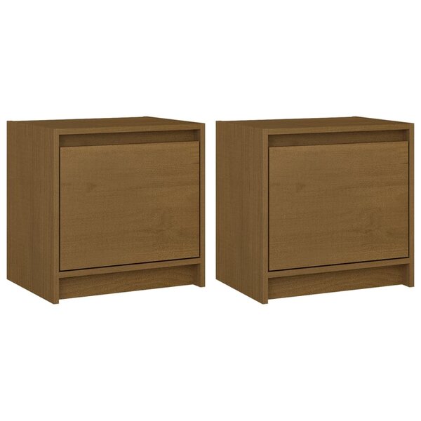 vidaXL Tables de chevet 2 Pièces Marron miel 40x30 5x40 cm Bois de pin
