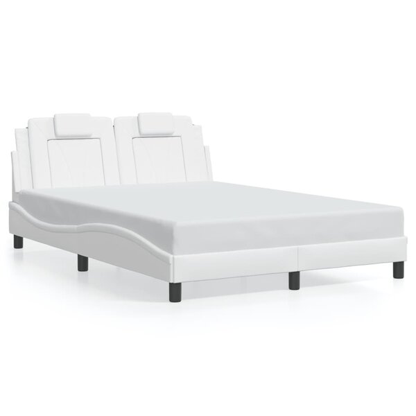 vidaXL Cadre de lit sans matelas blanc 140x190 cm similicuir