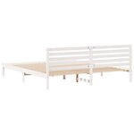 vidaXL Cadre de lit avec tête de lit Blanc 180 x 210 cm Pin massif