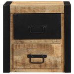 vidaXL Table de chevet 40x35x40 cm bois massif de manguier brut