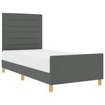 vidaXL Cadre de lit avec tête de lit Gris foncé 80 x 200 cm tissu