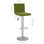 vidaXL Tabourets de bar lot de 2 vert clair velours
