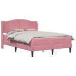 vidaXL Cadre de lit avec tête de lit Rose 160 x 200 cm Velours