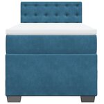 vidaXL Sommier à lattes de lit avec matelas Bleu foncé 90x190 cm