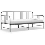 vidaXL Cadre de canapé-lit extensible sans matelas gris métal 90x200cm