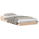 vidaXL Cadre de lit Naturel 90 x 220 cm Pin massif