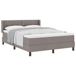 vidaXL Lit à ressorts avec tête de lit Taupe 200 x 160 cm tissu