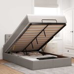 vidaXL Lit ottoman avec matelas et LED Taupe 120x190 cm tissu