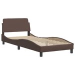 vidaXL Lit avec matelas Hvar marron 90x200 cm similicuir