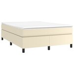 vidaXL Sommier à lattes de lit avec matelas Crème 140x190cm Similicuir