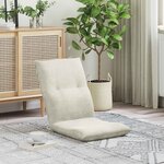 vidaXL Fauteuil de sol ajustable Crème Velours