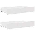 vidaXL Lit de jour et tiroirs sans matelas blanc 90x190 cm bois massif