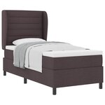 vidaXL Lit à ressorts avec matelas Marron foncé 90 x 200 cm tissu