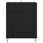 vidaXL Buffet Chêne noir 69 5 x 34 x 90 cm Bois d'ingénierie