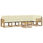 vidaXL Ensemble de canapés d'extérieur 7 pc Blanc et crème
