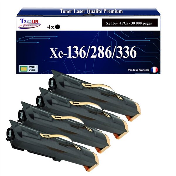 T3AZUR -4x Toners compatibles avec Xerox DocuCentre 136  2005  2055  286  3055  336 - Noir