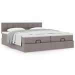 VidaXL Cadre de lit ottoman avec matelas taupe 180x200 cm tissu