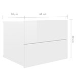 vidaXL Table de chevet Blanc brillant 40x30x30 cm Bois ingénierie
