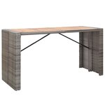 vidaXL Ensemble de bar d'extérieur 9 Pièces poly rotin bois d'acacia Gris