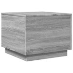 vidaXL Table basse avec lumières LED sonoma gris 50x50x40 cm