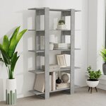 vidaXL Bibliothèque/Séparateur de pièce Gris béton 100x30x160 cm