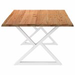 vidaXL Table à manger avec bord naturel 220x120x74cm bois massif chêne