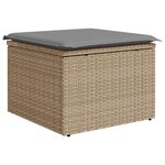 vidaXL Salon de jardin avec coussins 9 Pièces beige résine tressée acacia