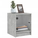 vidaXL Tables de chevet et portes vitrées 2 Pièces gris béton 35x37x42 cm