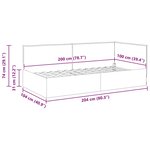 vidaXL Cadre de lit d'angle Gris foncé 100 cm x 200 cm tissu