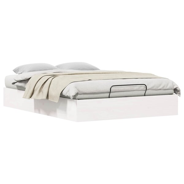 vidaXL Cadre de lit ottoman avec rangement Blanc 140 x 190 cm