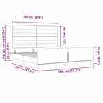 vidaXL Cadre de lit avec tête de lit Crème 180 x 200 cm tissu