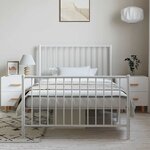 vidaXL Cadre de lit métal sans matelas et pied de lit blanc 100x190 cm